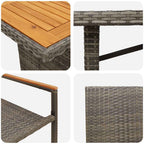 Garten Essgruppe 9 pcs Grau Poly-Rattan