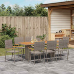 Garten Essgruppe 9 pcs Grau Poly-Rattan