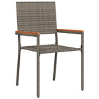 Garten Essgruppe 9 pcs Grau Poly-Rattan