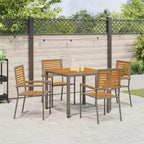 Garten Essgruppe 5 pcs Grau und Braun Poly-Rattan