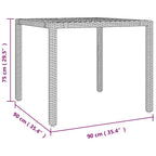 Garten Essgruppe 5 pcs Grau und Braun Poly-Rattan