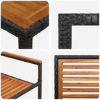 Garten Essgruppe 5 pcs Schwarz und Braun Poly-Rattan