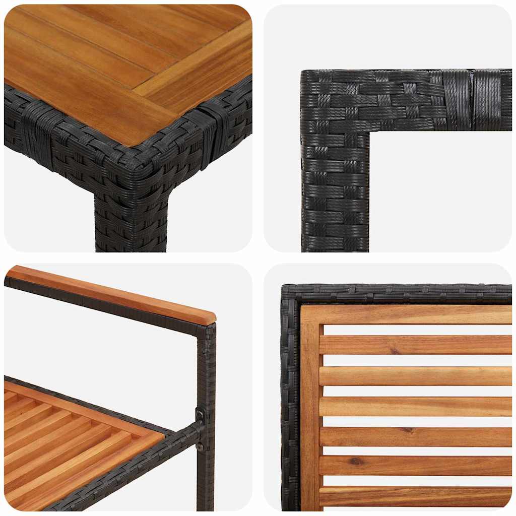 Garten Essgruppe 5 pcs Schwarz und Braun Poly-Rattan