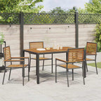 Garten Essgruppe 5 pcs Schwarz und Braun Poly-Rattan