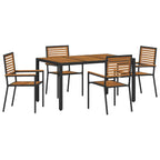 Garten Essgruppe 5 pcs Schwarz und Braun Poly-Rattan