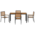 Garten Essgruppe 5 pcs Schwarz und Braun Poly-Rattan