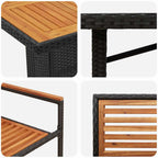 Garten Essgruppe 7 pcs Schwarz und Braun Poly-Rattan