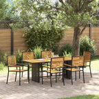 Garten Essgruppe 7 pcs Schwarz und Braun Poly-Rattan