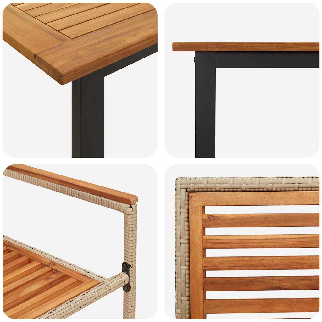 Garten Essgruppe 5 pcs Beige Massivholz Akazie