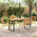 Garten Essgruppe 5 pcs Beige Massivholz Akazie