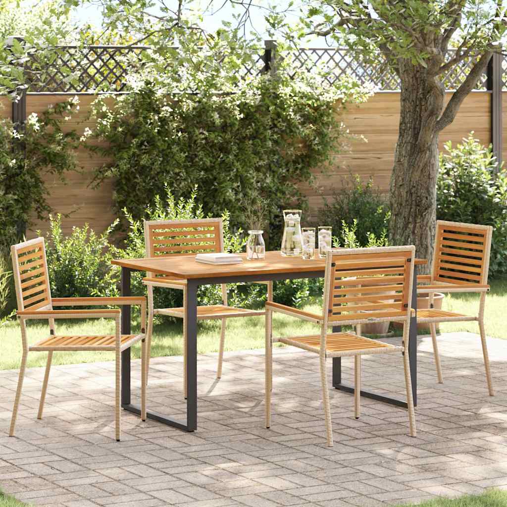 Garten Essgruppe 5 pcs Beige Massivholz Akazie