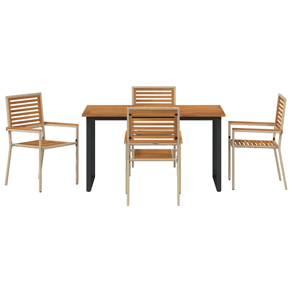 Garten Essgruppe 5 pcs Beige Massivholz Akazie