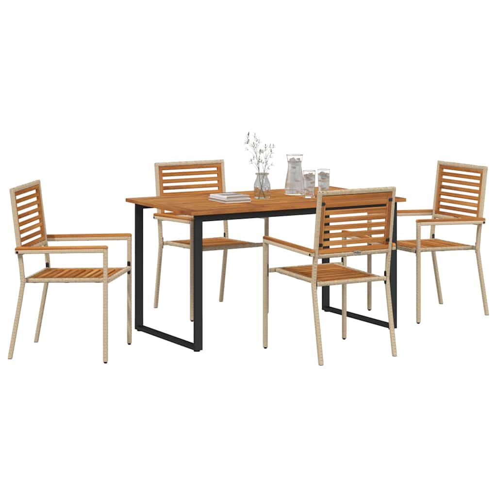 Garten Essgruppe 5 pcs Beige Massivholz Akazie