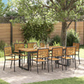 Garten Essgruppe 9 pcs Schwarz Massivholz Akazie