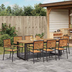 Garten Essgruppe 9 pcs Schwarz Massivholz Akazie