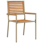 Garten Essgruppe 7 pcs Beige und Braun Poly-Rattan