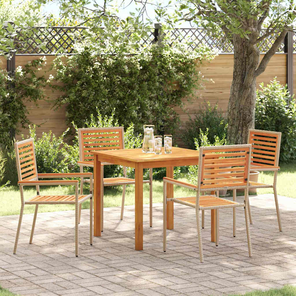 Garten Essgruppe 5 pcs Beige Massivholz Akazie
