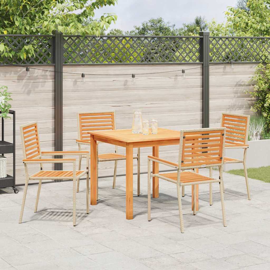 Garten Essgruppe 5 pcs Beige Massivholz Akazie