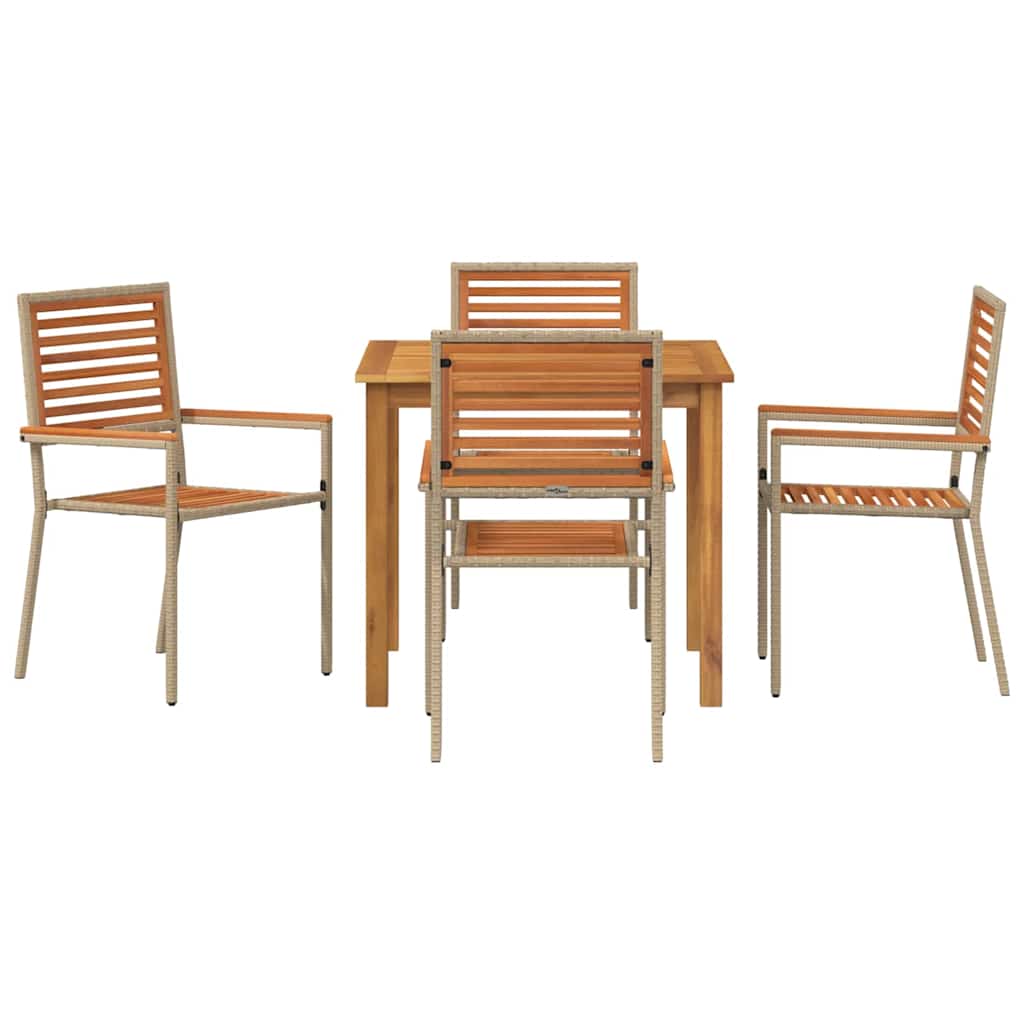 Garten Essgruppe 5 pcs Beige Massivholz Akazie