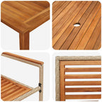 Garten Essgruppe 5 pcs Beige Massivholz Akazie