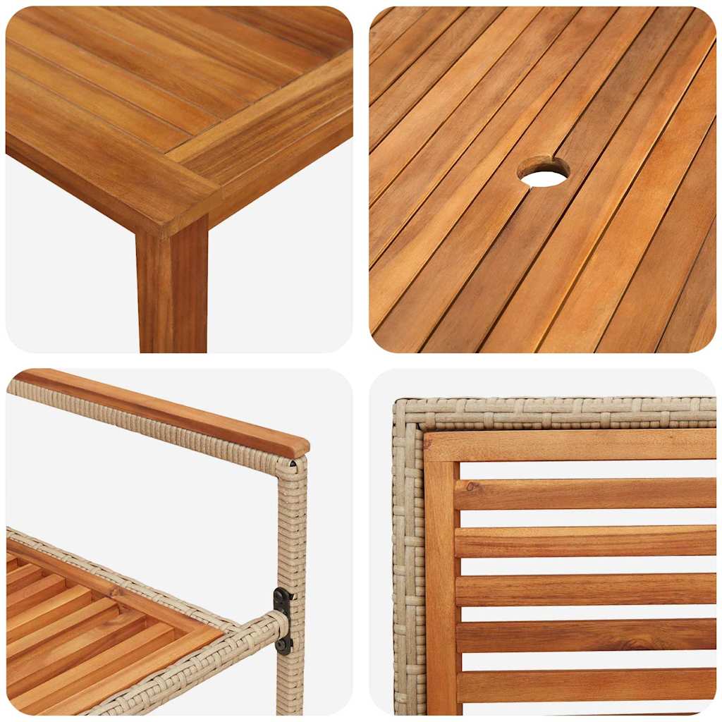 Garten Essgruppe 5 pcs Beige Massivholz Akazie