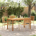 Garten Essgruppe 5 pcs Beige Massivholz Akazie