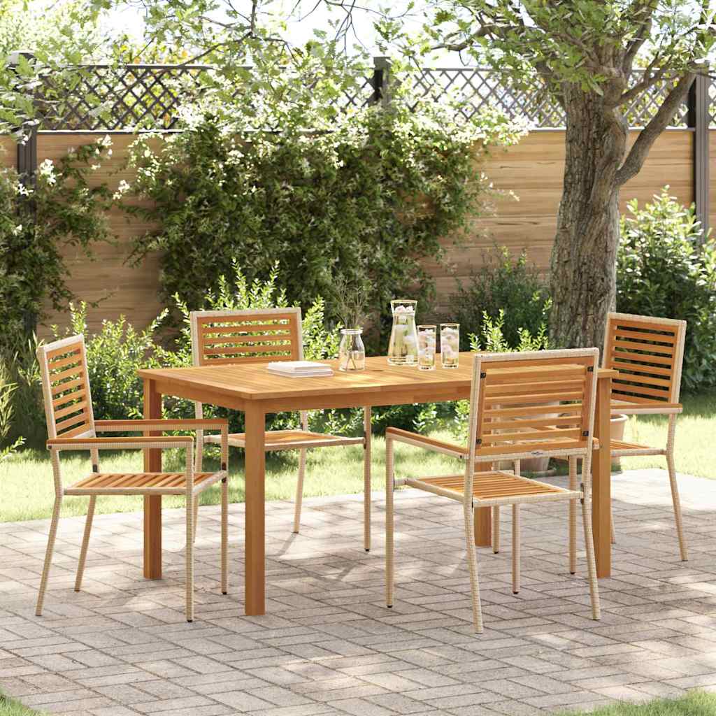 Garten Essgruppe 5 pcs Beige Massivholz Akazie