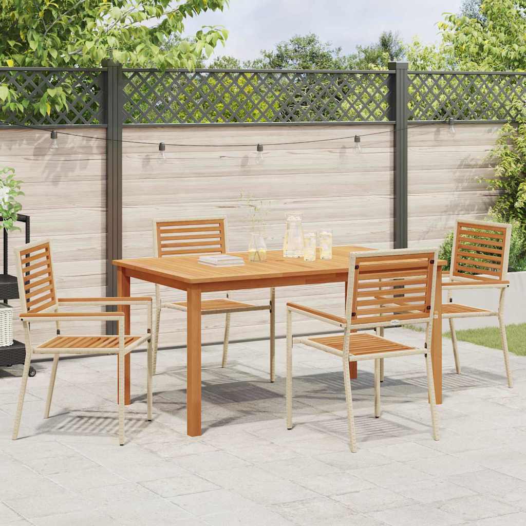 Garten Essgruppe 5 pcs Beige Massivholz Akazie