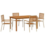 Garten Essgruppe 5 pcs Beige Massivholz Akazie