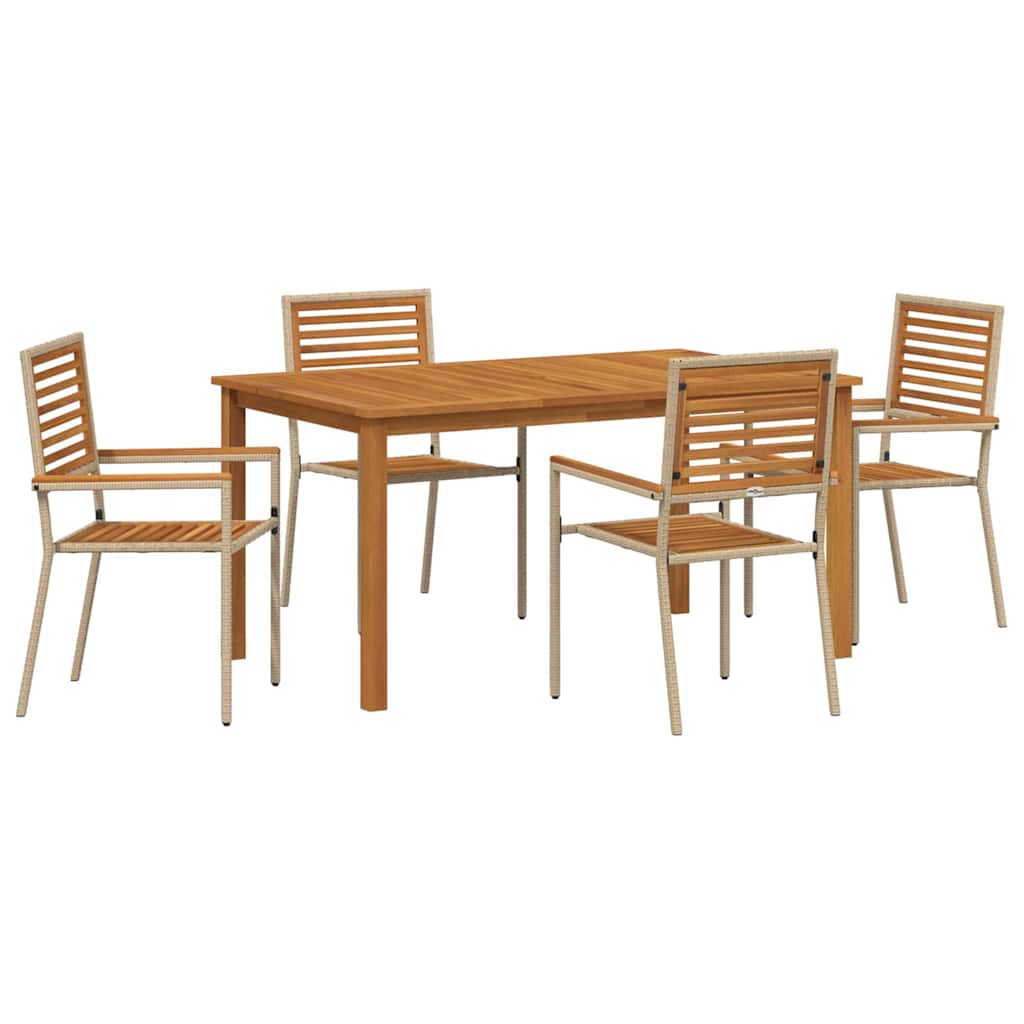 Garten Essgruppe 5 pcs Beige Massivholz Akazie