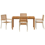 Garten Essgruppe 5 pcs Beige Massivholz Akazie