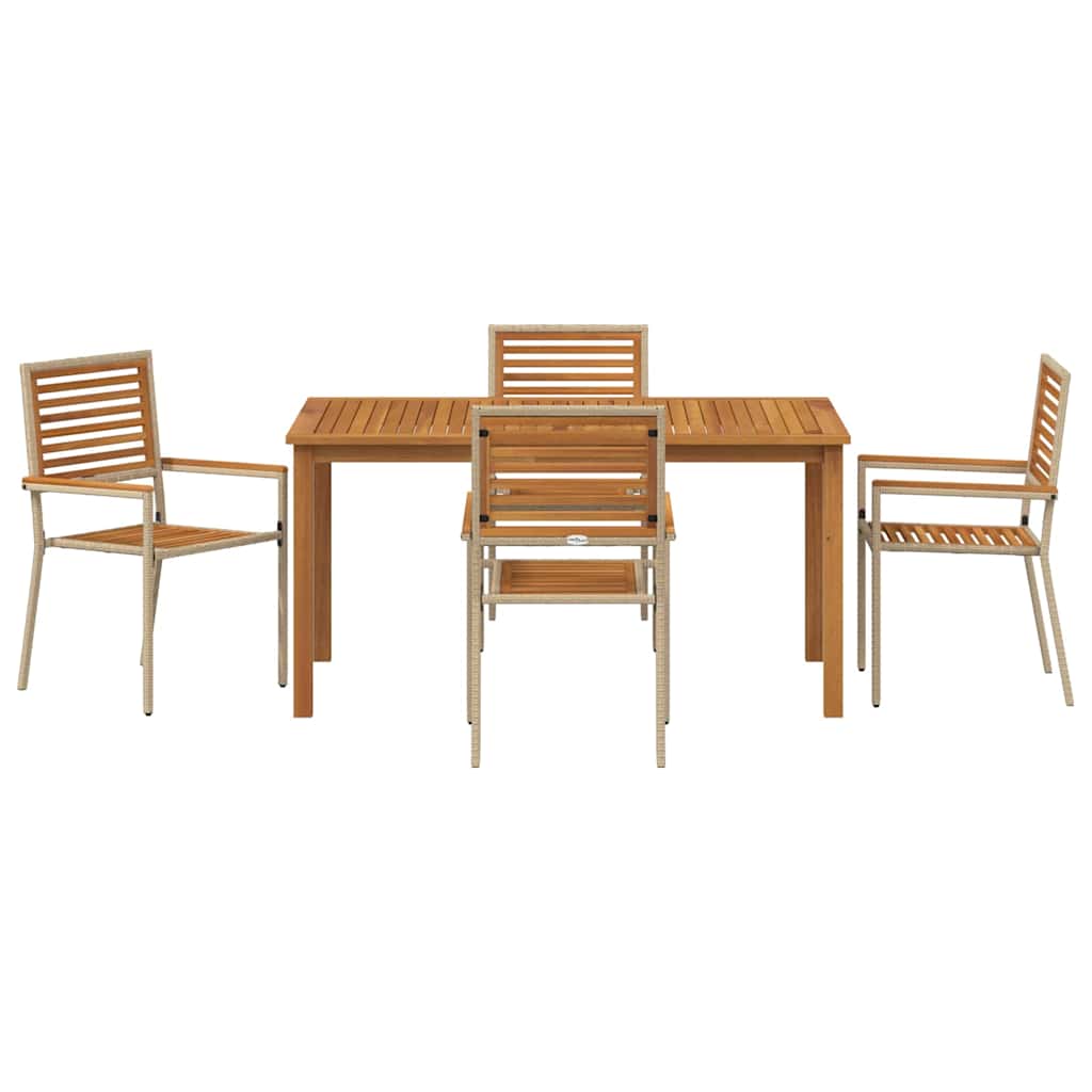 Garten Essgruppe 5 pcs Beige Massivholz Akazie