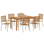 Garten Essgruppe 7 pcs Beige Massivholz Akazie