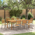 Garten Essgruppe 9 pcs Grau Massivholz Akazie