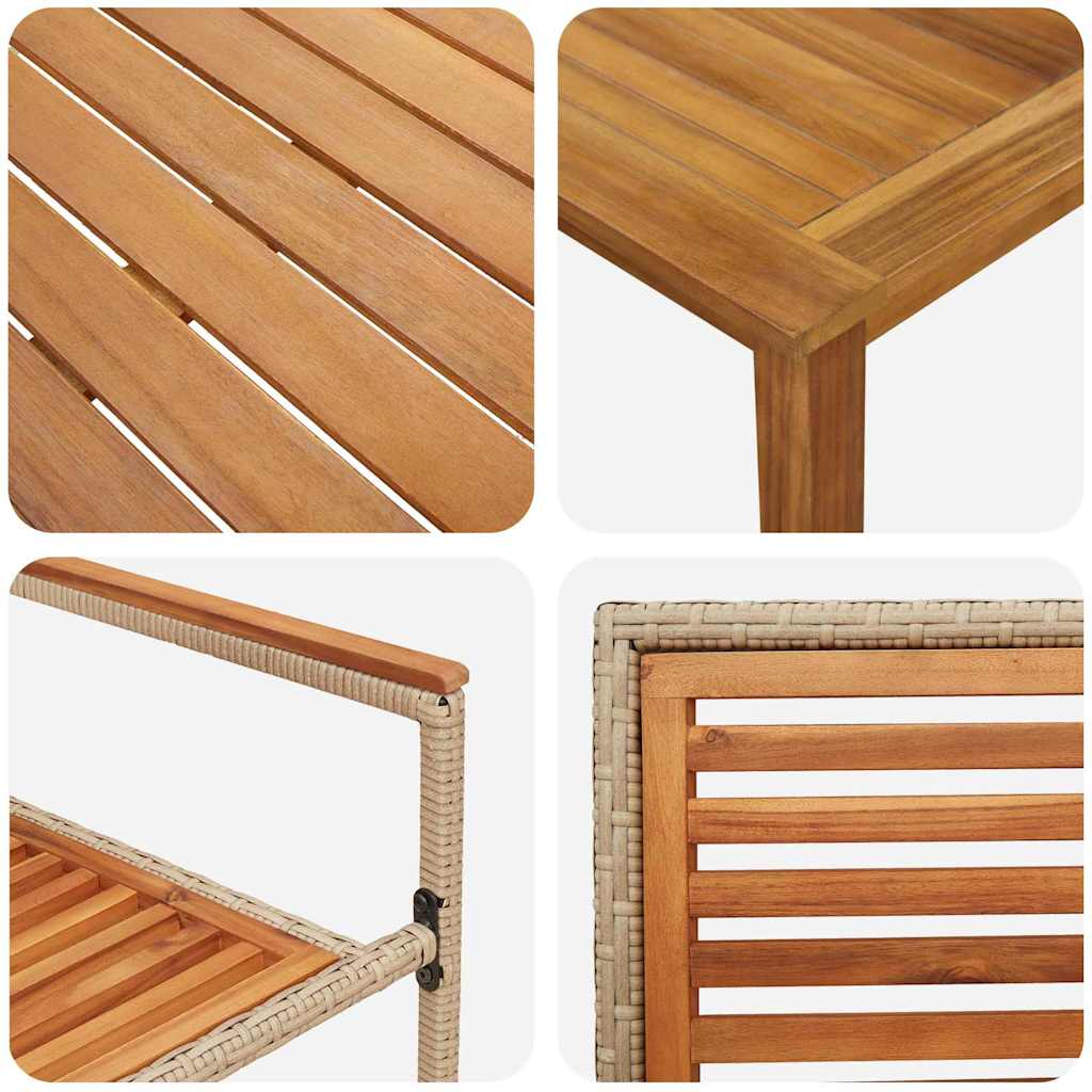 Garten Essgruppe 5 pcs Beige Massivholz Akazie