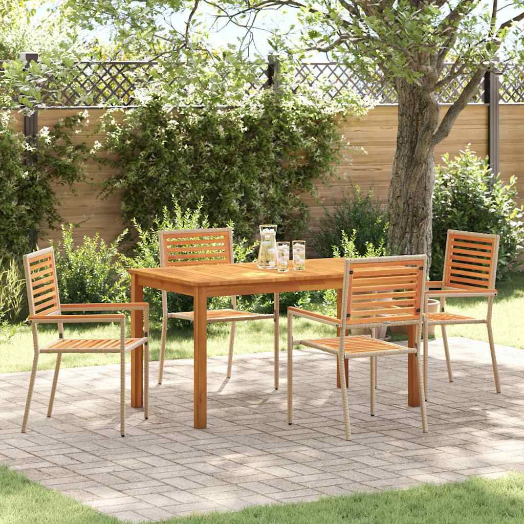 Garten Essgruppe 5 pcs Beige Massivholz Akazie
