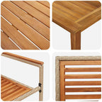 Garten Essgruppe 7 pcs Beige Massivholz Akazie