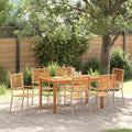 Garten Essgruppe 7 pcs Beige Massivholz Akazie