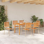 Garten Essgruppe 7 pcs Beige Massivholz Akazie