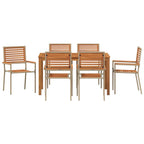 Garten Essgruppe 7 pcs Beige Massivholz Akazie