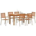 Garten Essgruppe 7 pcs Beige Massivholz Akazie