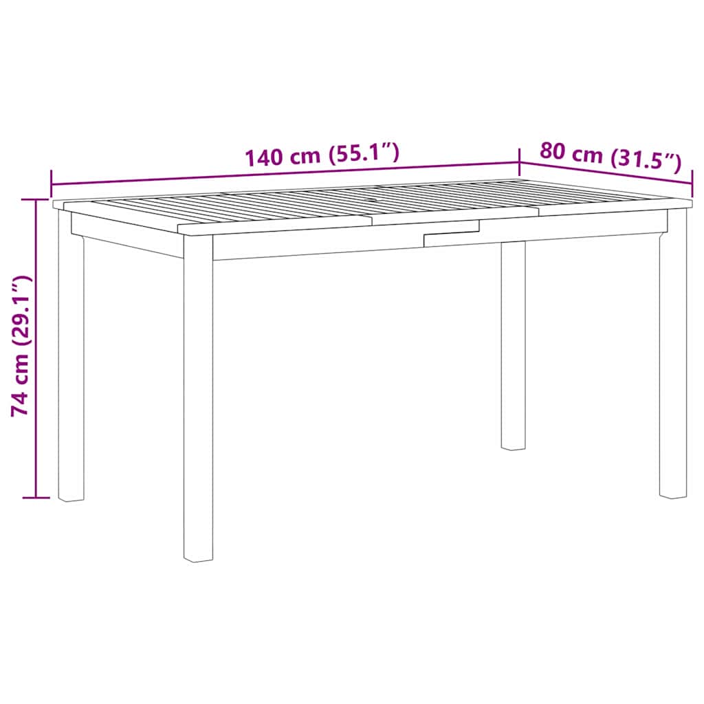 Garten Essgruppe 7 pcs Beige Massivholz Akazie