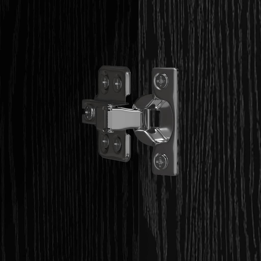 Büroschrank Schwarz Eichen-Optik 60 x 32 x 152,5 cm