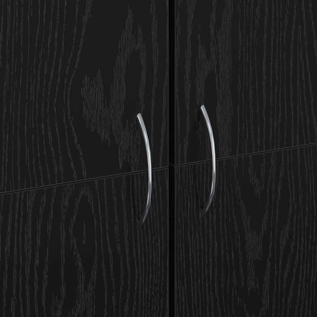 Büroschrank Schwarz Eichen-Optik 60 x 32 x 152,5 cm