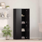 Büroschrank Schwarz Eichen-Optik 60 x 32 x 152,5 cm