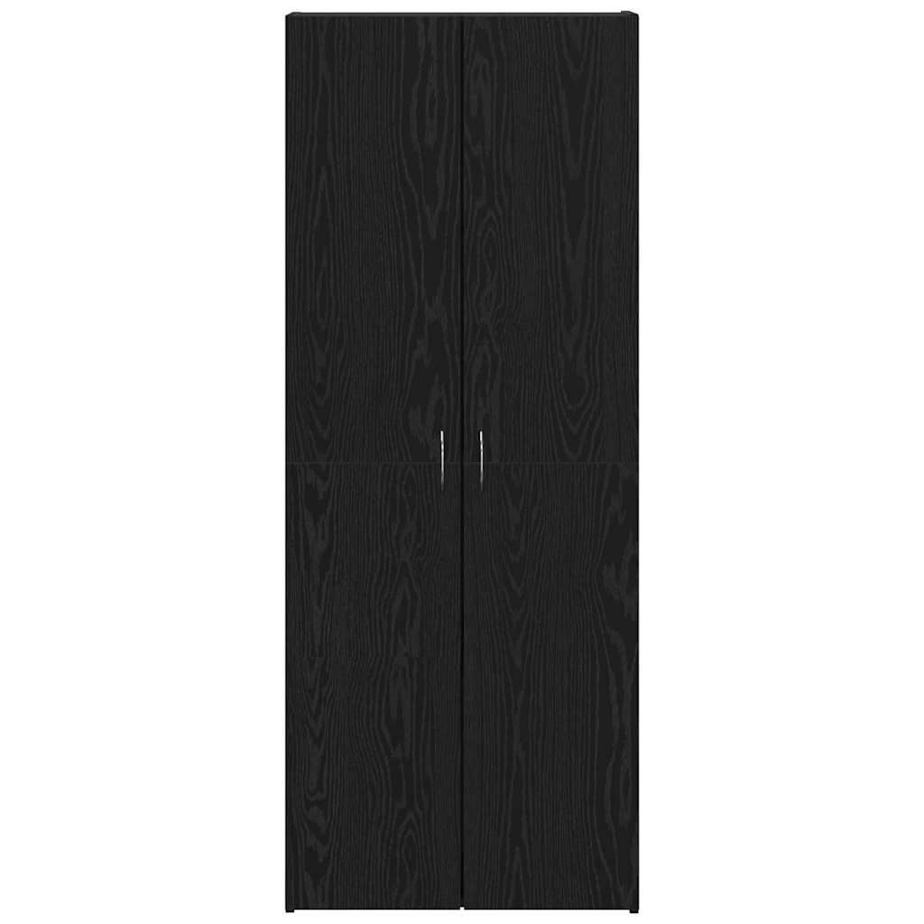 Büroschrank Schwarz Eichen-Optik 60 x 32 x 152,5 cm