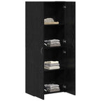 Büroschrank Schwarz Eichen-Optik 60 x 32 x 152,5 cm