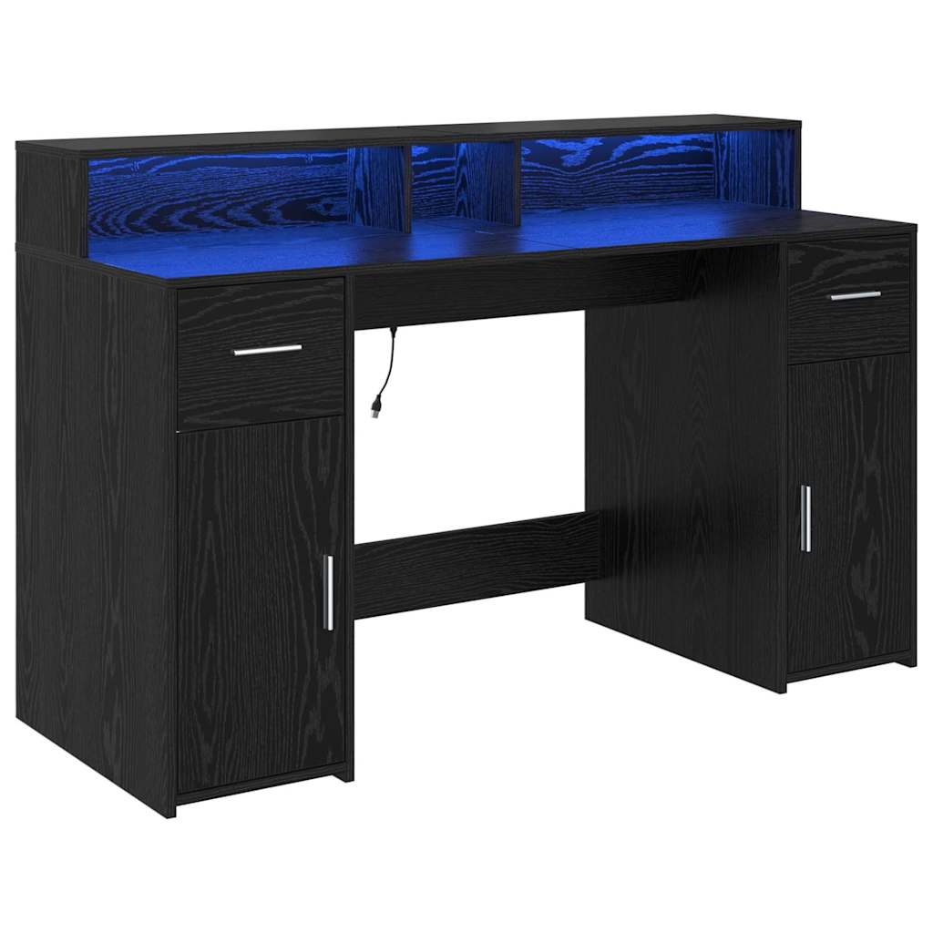 Schreibtisch Schwarze Eiche 140 x 55 x 91 cm Holzwerkstoff