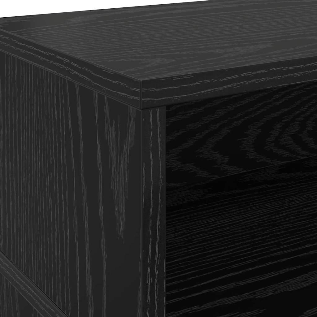 Schreibtisch mit Regal Schwarz Eichen-Optik 130 x 130 x 91 cm