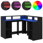 Schreibtisch mit Regal Schwarz Eichen-Optik 130 x 130 x 91 cm